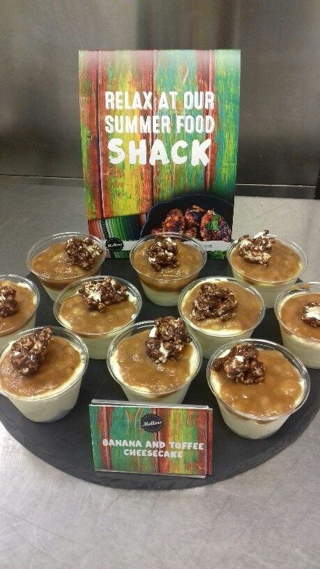 Banana and toffee cheescake from our Summer Food Shack concept