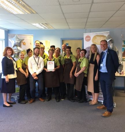 Our team celebrating our new Food For Life Accreditation at Dinnington High School